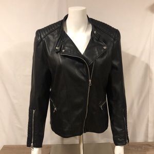 H&M Women’s Faux Leather Motorcycle/ Biker Jacket Size 14 EUC